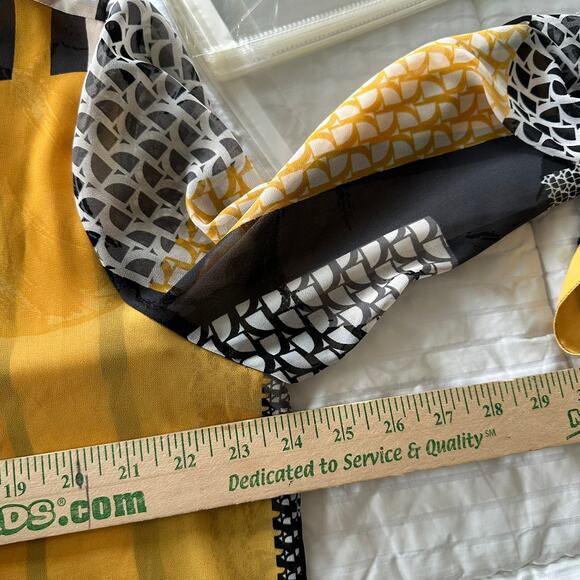 Chico’s Womens Patchwork Print Blouse Size 3/XL Geometric Modern Art Office - Picture 6 of 9